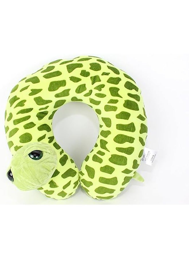 Comfy Neck Support Soft Fiber Travel Neck Pillow U-Shape For Car, Travel, Office,Airplane and Gifts - Turtle