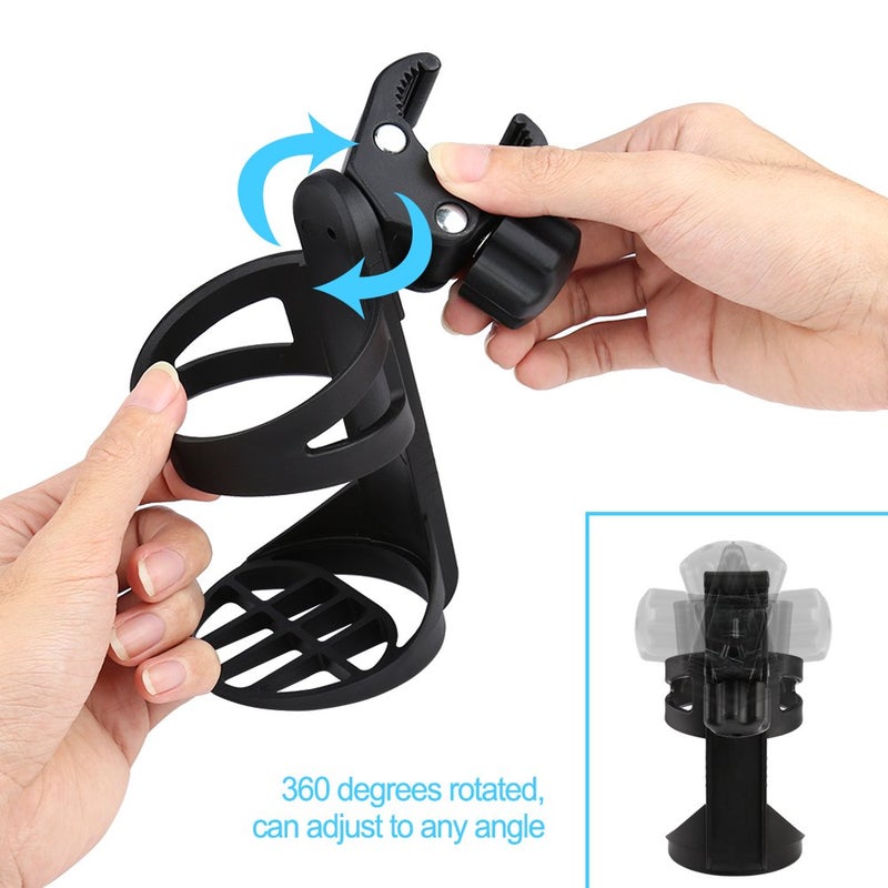 Accmor Stroller Cup Holder, Universal Cup Holder for Uppababy, Nuna, Doona Strollers, 360 Â° Rotatable Bottle Holder for Stroller, Bike, Wheelchair, Walker, Scooter - Image 2