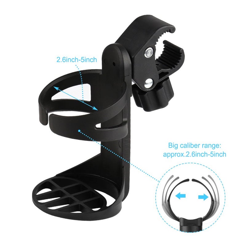 Accmor Stroller Cup Holder, Universal Cup Holder for Uppababy, Nuna, Doona Strollers, 360 Â° Rotatable Bottle Holder for Stroller, Bike, Wheelchair, Walker, Scooter - Image 3
