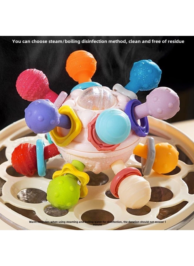 9070P Manhattan Hand Ball Rattle Silicone Bite Small Month Baby Hand Rattle Baby Toy 3-6-Color:"Water Pink" Multi-contact Rocker Ball Color Box-Specifications:No Specifications  - Image 3