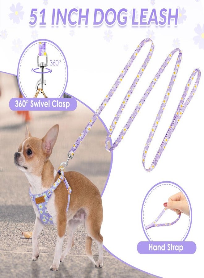 Lukovee Puppy Harness and Leash Set, No Pull Lightweight Soft Suede Adjustable Pet Harness Vest with Snap Buckle for Puppy Small and Medium Size Dog (Purple-XS) - Image 5
