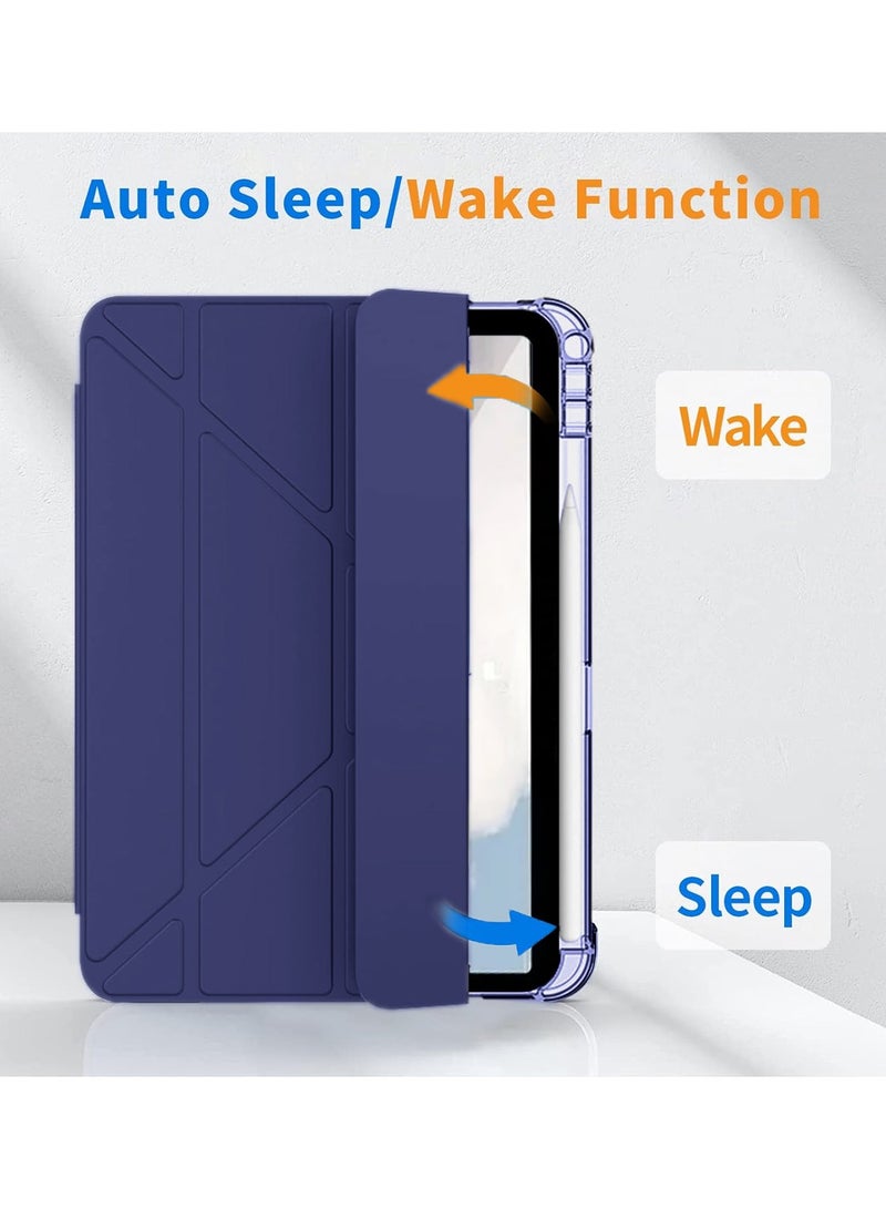 Wtech Symmetry 360 Smart Folio Series Auto Awake/Auto Sleep Leather Texture Case Cover For Apple iPad Pro 12.9 5G 2022 6th Generation 12.9 Inch Navy Blue - Image 2