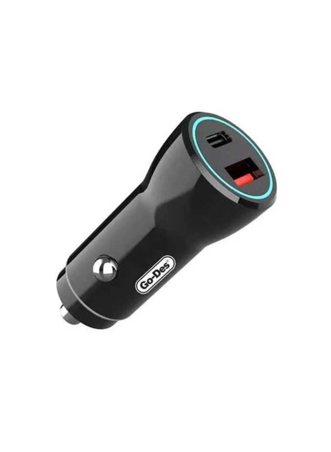 GO-DES Go Des GD-QC2016 Fast Charge Dual Port PD Car Charger 45W QC2016