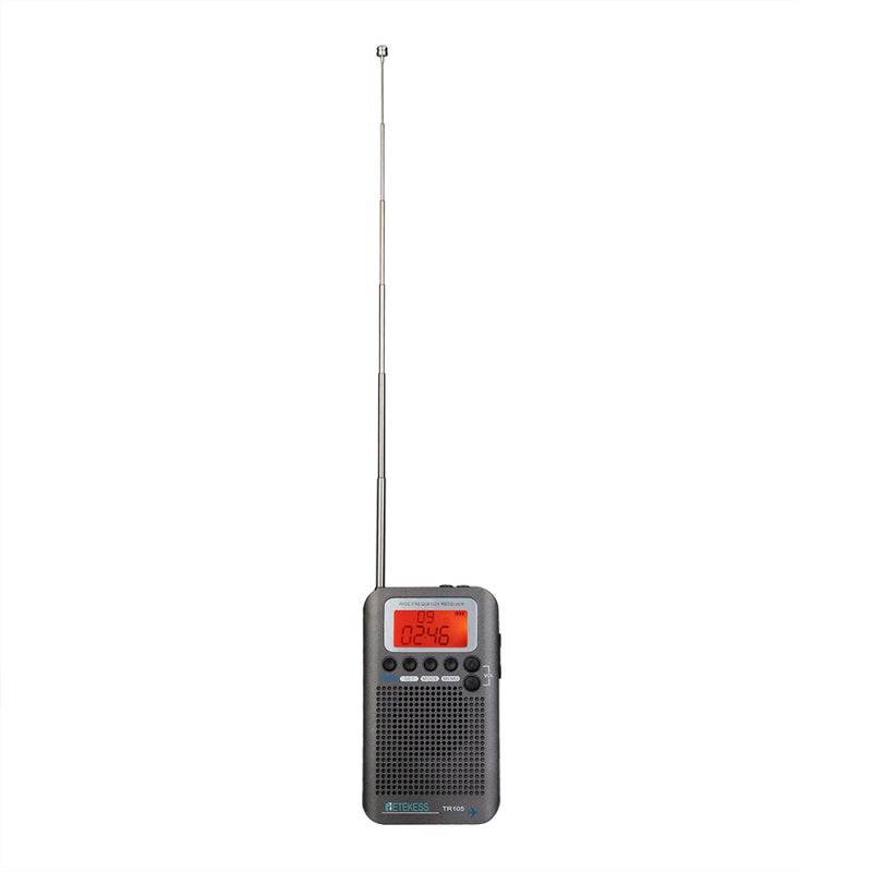 Retekess TR105 Portable Aircraft Band Radio FM AM AIR SW Multi Band Radio Digital Tuning Radio LCD Display Timer ON/OFF Clock with Headphone Lanyard - Image 2