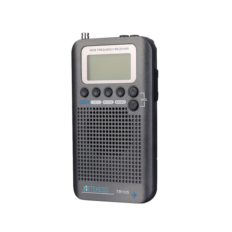 Retekess TR105 Portable Aircraft Band Radio FM AM AIR SW Multi Band Radio Digital Tuning Radio LCD Display Timer ON/OFF Clock with Headphone Lanyard - Image 5