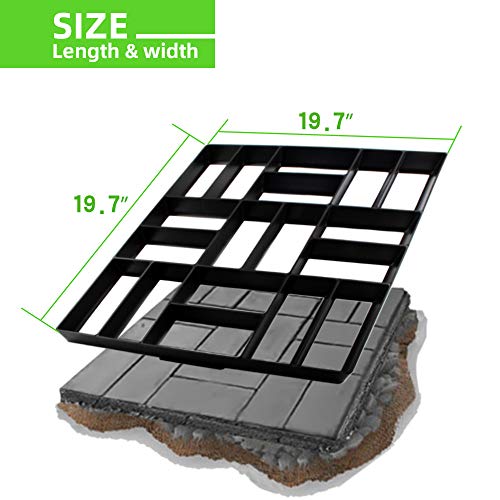 CJGQ Plus Size 19.7"x19.7"x1.7" Concrete Molds Walk Maker Reusable Path Brickform Paver Lawn Patio Yard Garden DIY Walkway Pavement - Image 3
