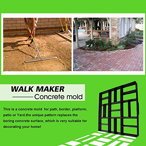 CJGQ Plus Size 19.7"x19.7"x1.7" Concrete Molds Walk Maker Reusable Path Brickform Paver Lawn Patio Yard Garden DIY Walkway Pavement - Image 5