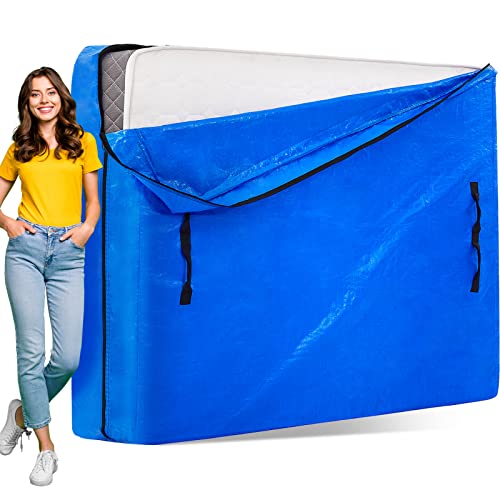 AlexHome AlexHome Mattress Bag for Moving and StorageHeavy Duty Tarp Reusable Mattress Storage BagEasy Carrier Mattress Moving Cover King Size 
