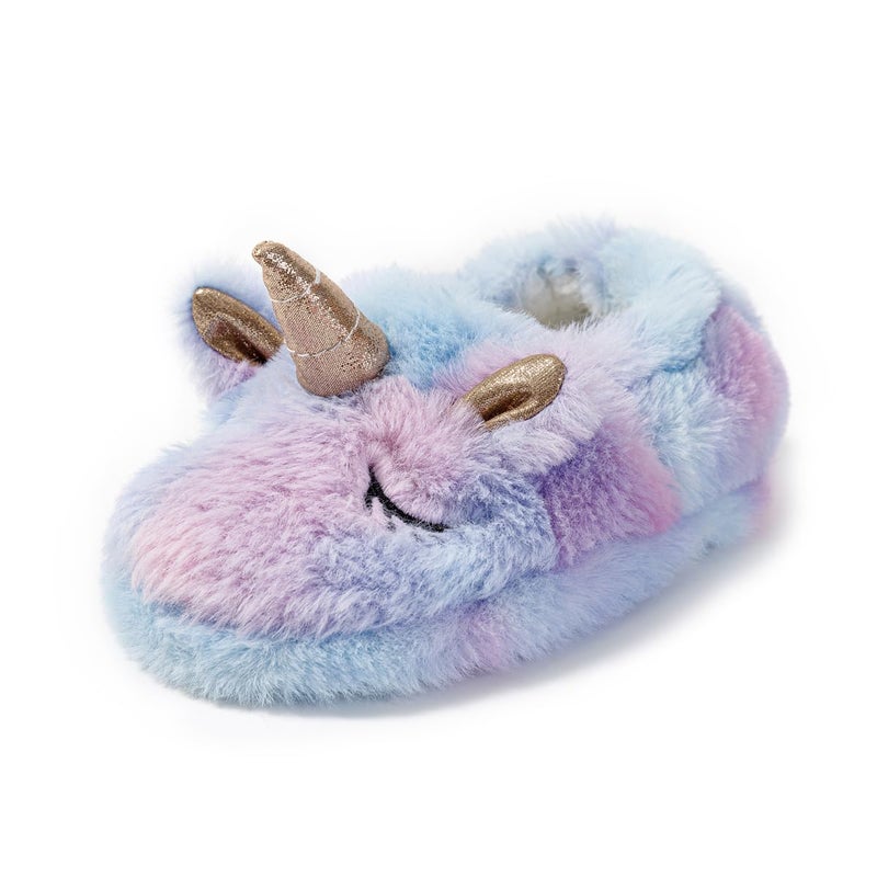 Enteer Baby Girls' Unicorn House Slippers Purple US 7-8 - Image 2