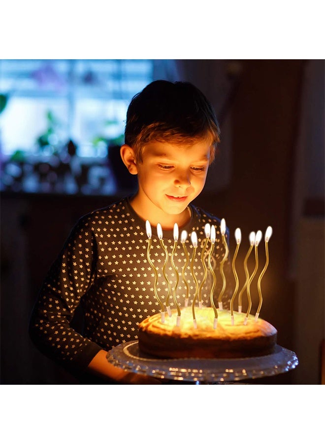 YJ 12 Gold Arc Birthday Candles | Eid/Dubai Party Decoration | Eco-Friendly & Photogenic - Image 5