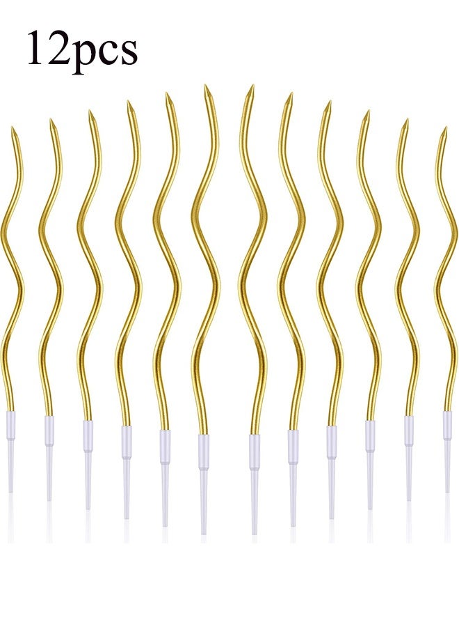 YJ 12 Gold Arc Birthday Candles | Eid/Dubai Party Decoration | Eco-Friendly & Photogenic - Image 1