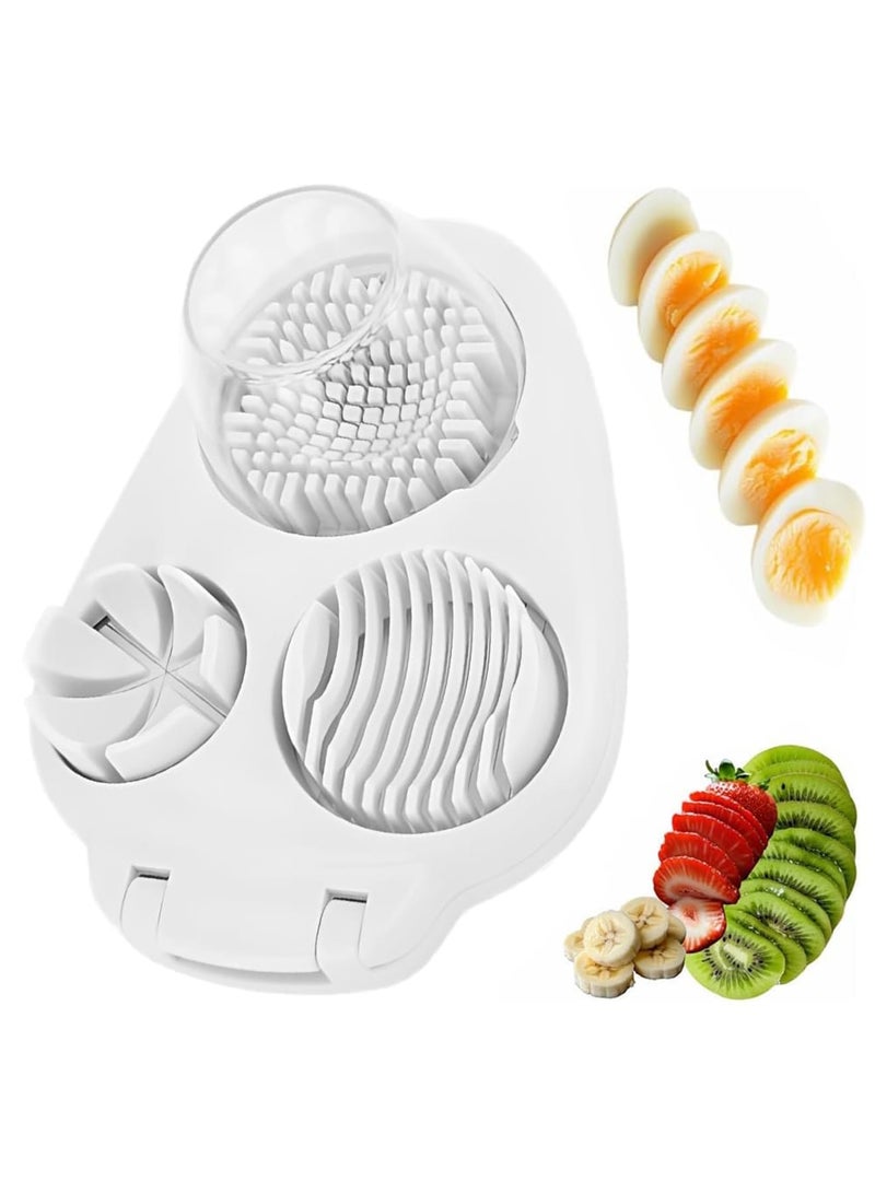 SYOSI 3 in 1 Egg Slicer for Hard Boiled Eggs, Multi-Function Food Slicer with 3 Cutting Modes – Dice, Wedge, and Horizontal & Vertical Cuts, Kitchen Chopper for Eggs, Strawberries, Mushrooms, Tomatoes - Image 1