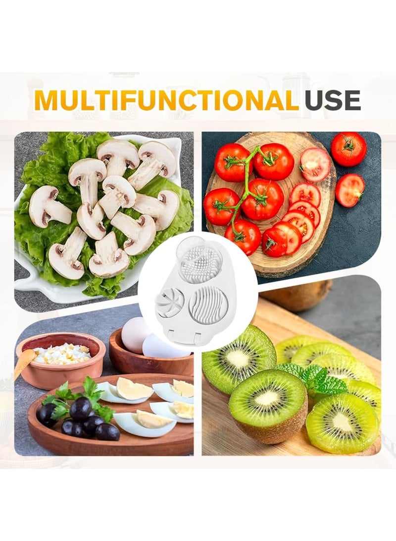 SYOSI 3 in 1 Egg Slicer for Hard Boiled Eggs, Multi-Function Food Slicer with 3 Cutting Modes – Dice, Wedge, and Horizontal & Vertical Cuts, Kitchen Chopper for Eggs, Strawberries, Mushrooms, Tomatoes - Image 5