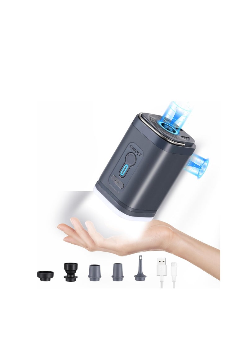 Furtey - Electric Air Pump for Inflatables, Portable Mini Vacuum Pump with 5 Nozzles for Sleep Pads, Blow Up Pool Raft Bed Boat Toys, Vacuum Bags, Yoga Exercise Ball, Swimming Rings - Image 1