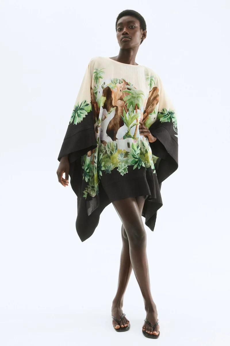 H&M Printed kaftan dress