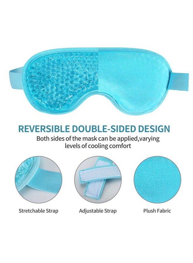 CONSGIJI 2PCS Gel Eye Mask, Reusable Hot Cold Therapy Eye Mask for Puffiness /Dark Circles/Eye Bags /Dry Eyes/Headaches/Migraines/Stress Relief, Cooling and Compress Eye Mask (Blue) - Image 3