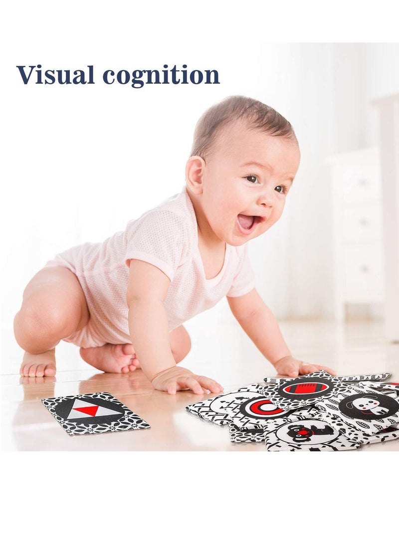 Black and White Soft Cloth Flash Cards for Babies, Nontoxic Fabric High Contrast Toys Visual Recognition with Storage Bag Early Educational Toy Washable Newborns Gift Baby 0+ Month(24 Pack) - Image 4