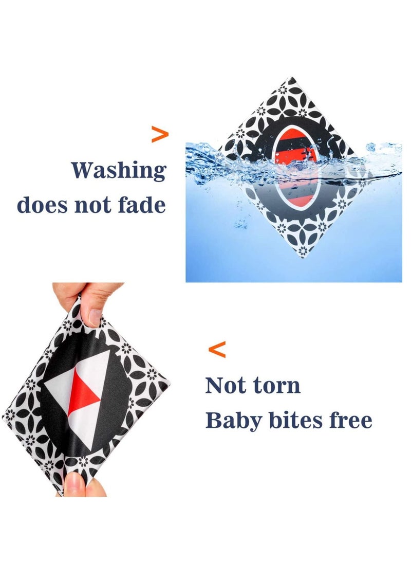 Black and White Soft Cloth Flash Cards for Babies, Nontoxic Fabric High Contrast Toys Visual Recognition with Storage Bag Early Educational Toy Washable Newborns Gift Baby 0+ Month(24 Pack) - Image 3