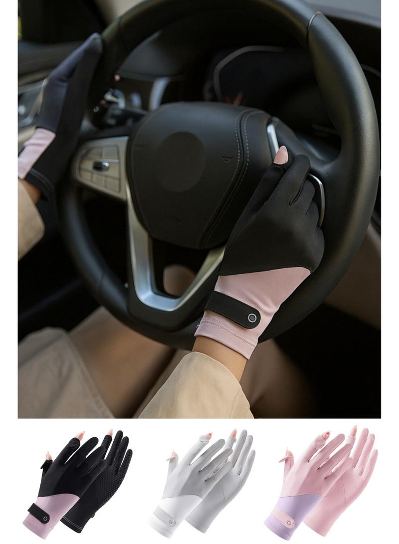 RTYY قفازات نسائية،قفاز سواقة،قلفزات سواقه،قفازات الحماية من الشمس،قفازات صيفية مضادة للانزلاق، مزودة بشاشة لمس كاملة الأصابع، مناسبة للقيادة في الصيف، وركوب السيارات، وصيد الأسماك، ولعب الجولف، والأنشطة الخارجية. - Image 2
