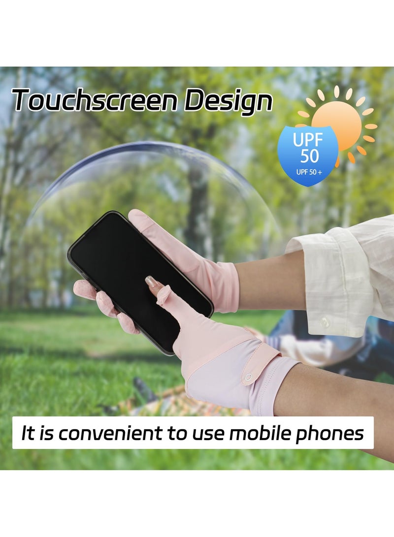RTYY قفازات نسائية،قفاز سواقة،قلفزات سواقه،قفازات الحماية من الشمس،قفازات صيفية مضادة للانزلاق، مزودة بشاشة لمس كاملة الأصابع، مناسبة للقيادة في الصيف، وركوب السيارات، وصيد الأسماك، ولعب الجولف، والأنشطة الخارجية. - Image 3