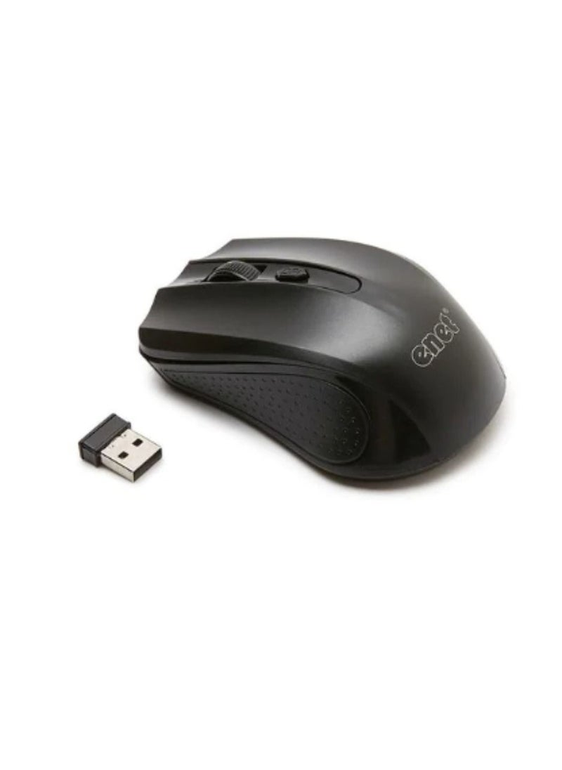 Enet - Wireless Optical Mouse Computer Mouse For PC Laptop Wireless Mouse Black - Image 1