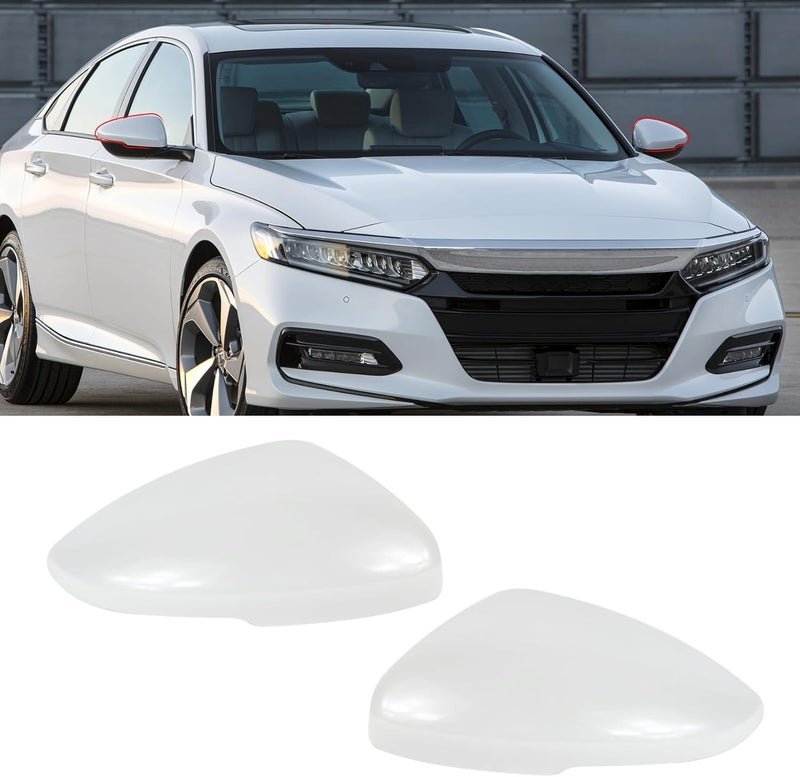 Abodvu Compatible Mirror Covers for Honda Accord 2018-2022 - Left & Right Side, Pearl White - Image 1