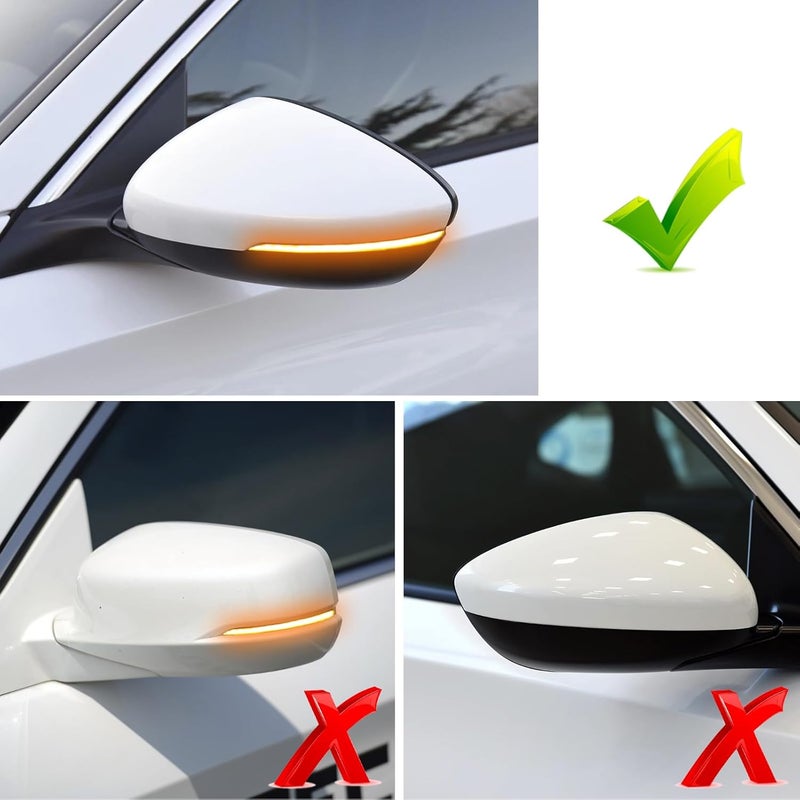 Abodvu Compatible Mirror Covers for Honda Accord 2018-2022 - Left & Right Side, Pearl White - Image 5