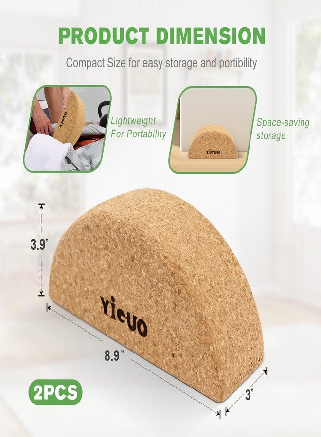 YIGUO Cork Half Moon Yoga Blocks, Slant Board for Plantar Fasciitis, Calf Stretching, Heel Squats & Ankle Mobility, Eco Cork Foot Stretcher for Yoga & Recovery - Image 5