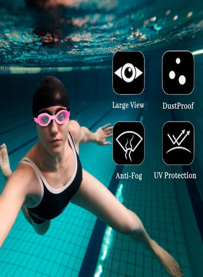 Storite Swimming Goggles - Anti-Fog, UV Protected, Leak-Proof | Comfortable & Lightweight Silicone Goggles for Men, Women & Youth (Pink) - Image 5