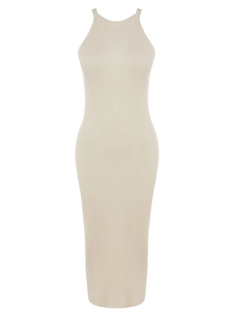 trendyol Ribbed Knitted Dress & Cardigan Set