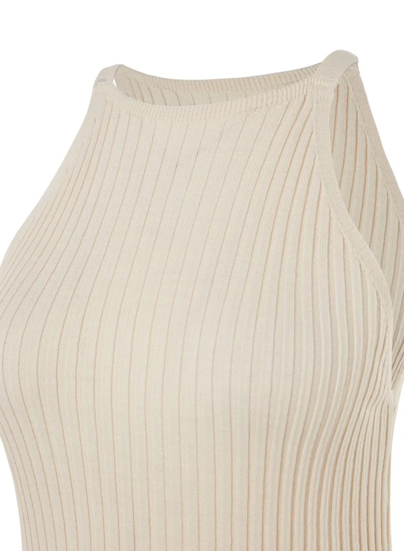 trendyol Ribbed Knitted Dress & Cardigan Set