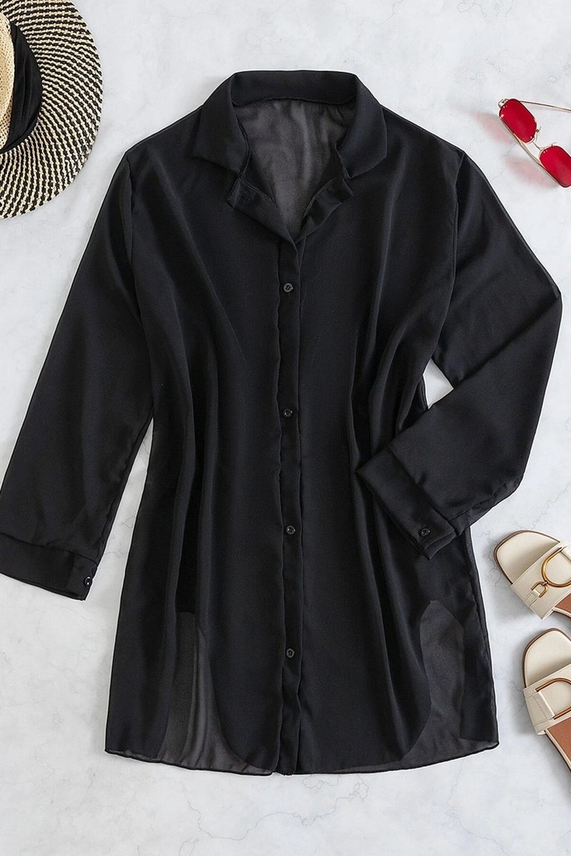 Angelsin Chiffon Shirt Beach Dress Pareo Kimono Kaftan - Image 3