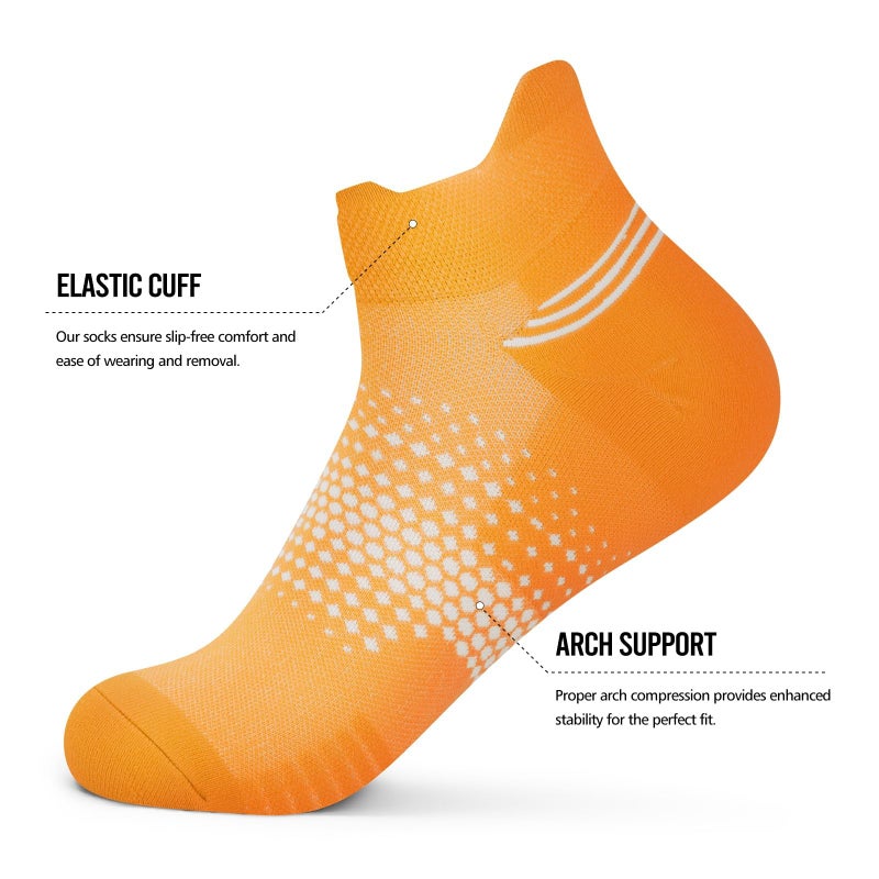 PAPLUS 6 Pairs Ankle Compression Socks for Women, Running Socks with Heel Tab, Cushioned Low Cut Athletic Socks - Image 5