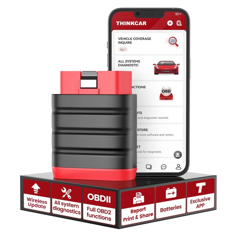 THINKCAR THINCAR Thinkdiag Mini Bluetooth OBD2 Scanner Diagnostic Tool OE FullSystem Car Scanner for iOS Android Check Engine Light Fault Code Reader Scan Tool for All 1996 Newer Vehicles Free Update