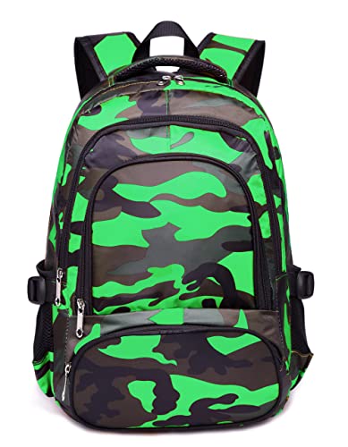 BLUEFAIRY Kids Backpacks for Boys Girls Elementary Primary Middle School Bookbags Back to School Bags for Childs Age 6-8 Mochilas Escolares para NiÃ±os NiÃ±as 17 Inch Black/Green - Image 1