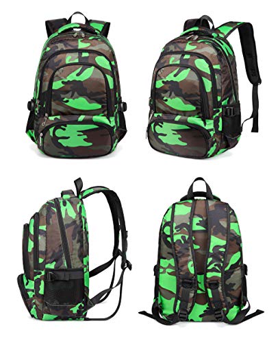 BLUEFAIRY Kids Backpacks for Boys Girls Elementary Primary Middle School Bookbags Back to School Bags for Childs Age 6-8 Mochilas Escolares para NiÃ±os NiÃ±as 17 Inch Black/Green - Image 3