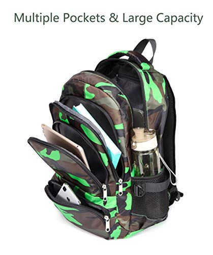 BLUEFAIRY Kids Backpacks for Boys Girls Elementary Primary Middle School Bookbags Back to School Bags for Childs Age 6-8 Mochilas Escolares para NiÃ±os NiÃ±as 17 Inch Black/Green - Image 5