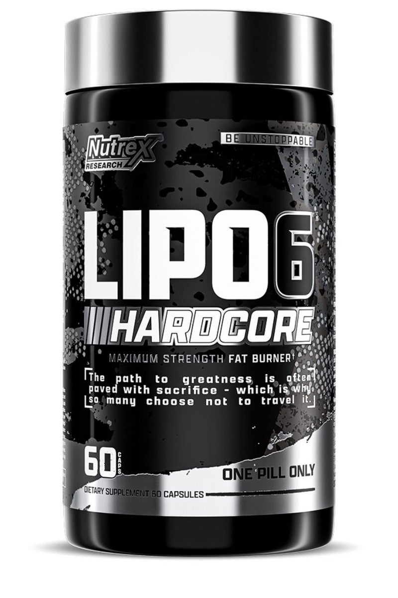 Nutrex Research Lipo 6 Hardcore Maximum Fat Burner, Helps Reduce Appetite And Cravings, Fires Up Metabolism, 60 Capsules - Image 1