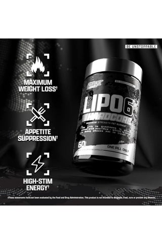 Lipo 6 Hardcore Maximum Fat Burner, Helps Reduce Appetite And Cravings, Fires Up Metabolism, 60 Capsules - view 2