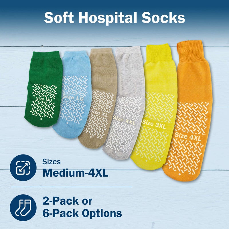 TenderGentle Hospital Socks with Grips for Men and Women - 2 Pairs of Yellow 3XL Grippy Socks for Elderly - Hospitals, Nursing Homes, and Long Term Care Facilities - Soft and Stretchy - Image 4