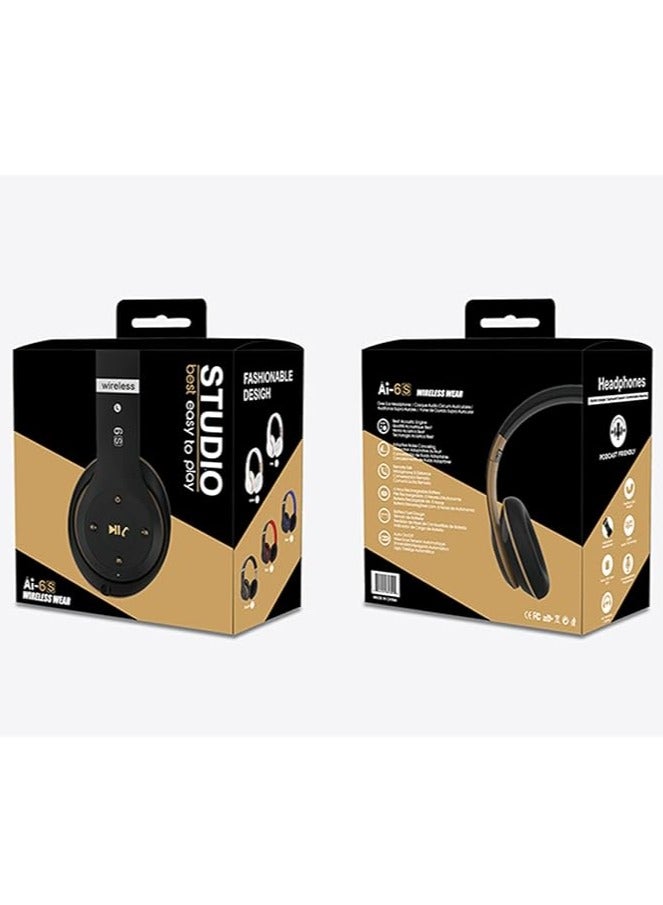 General Wireless PC Bluetooth Headset Fold 5.0 Wired Over-Ear Headphones with Microphone 3.5mm Audio Cable  - Image 4