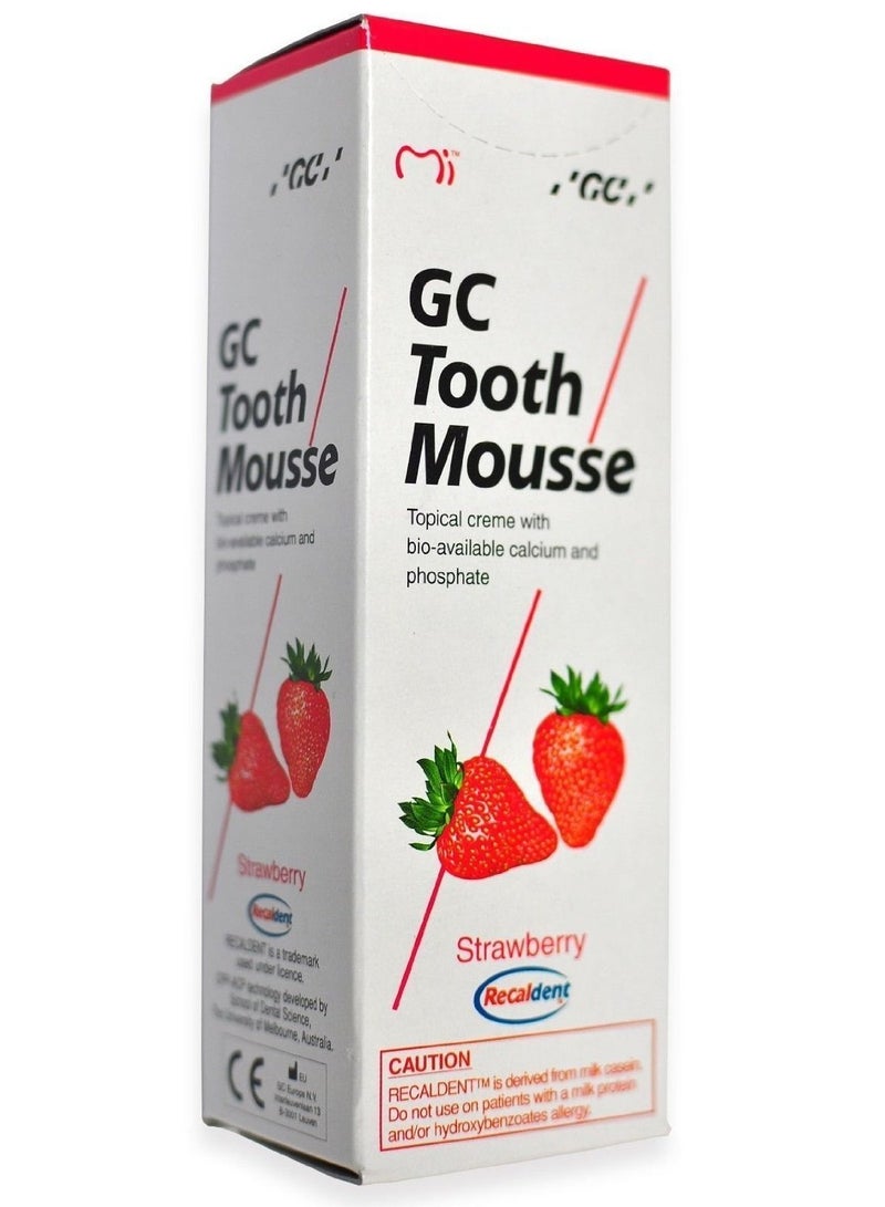 Gc tooth mousse موس أسنان جي سي لحماية الأسنان من التسوس (فراولة - 40 جم/35 مل) - Image 1
