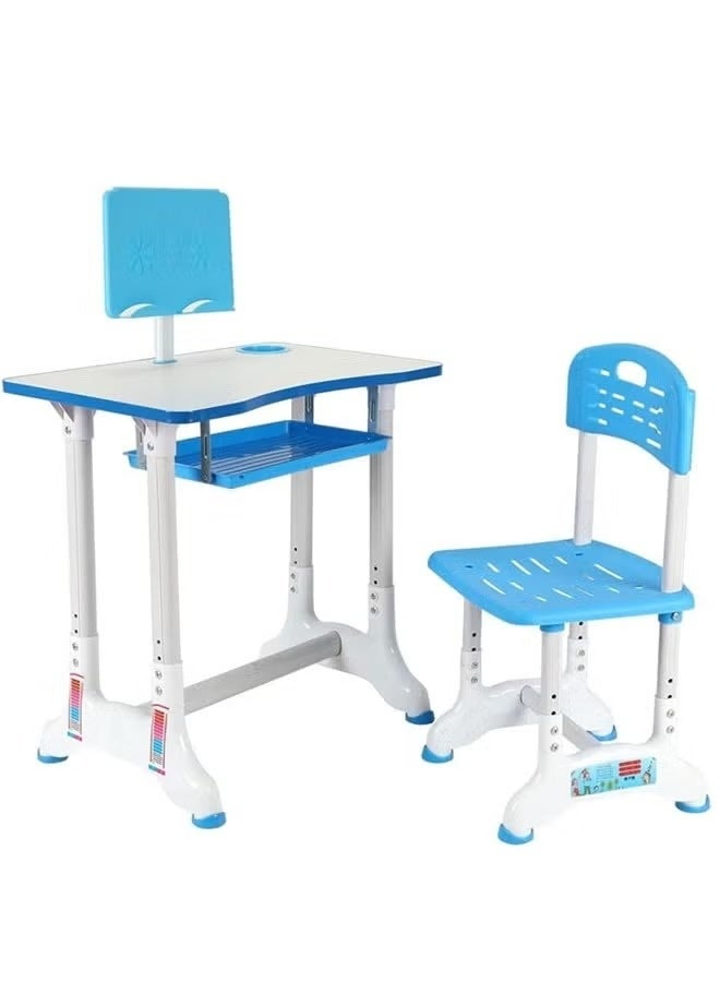 كادي ون مجموعة طاولة دراسة مع كرسي للأطفال والطلاب ، سطح مكتب قابل للإمالة بارتفاع قابل للتعديل للراحة للحفاظ على الوضعية والقراءة والكتابة للأطفال الصغار من الأولاد والبنات - Image 2