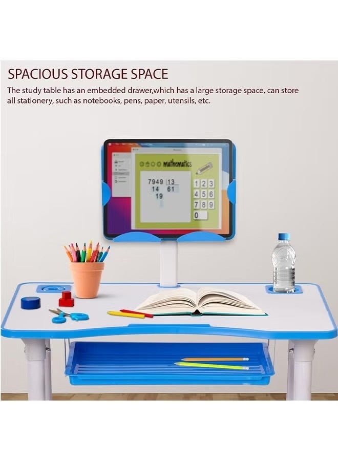 كادي ون مجموعة طاولة دراسة مع كرسي للأطفال والطلاب ، سطح مكتب قابل للإمالة بارتفاع قابل للتعديل للراحة للحفاظ على الوضعية والقراءة والكتابة للأطفال الصغار من الأولاد والبنات - Image 3