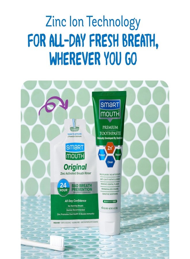 SmartMouth Original Activated Mouthwash Single Packs & Premium Zinc Ion Toothpaste - Image 4
