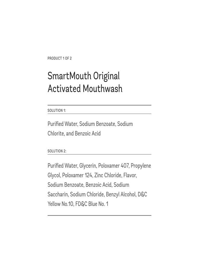 SmartMouth Original Activated Mouthwash Single Packs & Premium Zinc Ion Toothpaste - Image 2