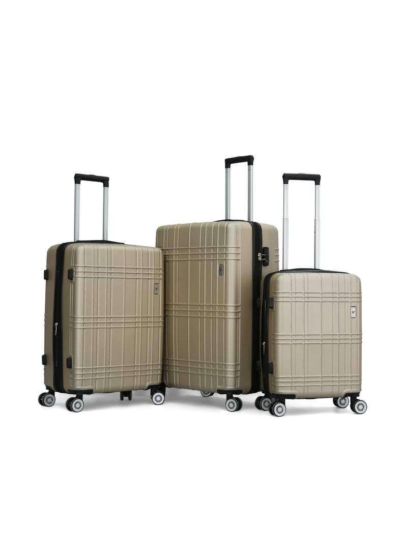 Verage  حقيبة سفر VERAGE 3 قطع، شامبانيا، قفل TSA، L 28/M 24/S 21 - Image 1