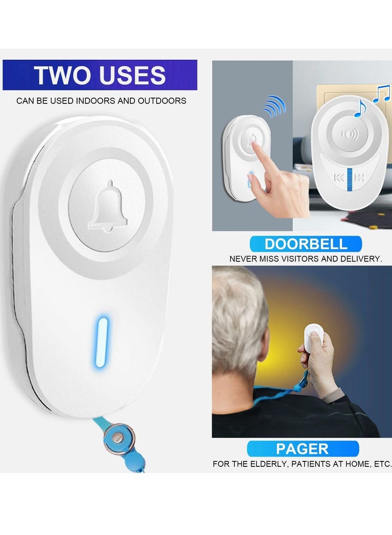 SYOSI Wireless Doorbell, Waterproof Doorbell Kits - Door Chime at 1000 Ft of Open Range, 48 Melodies, 85dB Alarm Tone, 5 Level Volume and Led Flash for Home, Office, Shop (White) - Image 2