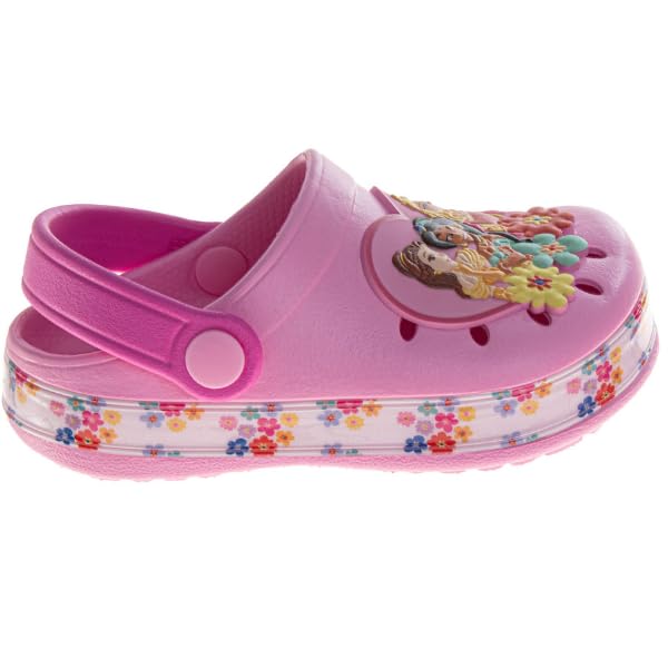 Josmo Little Mermaid Girls Clog Sandals Ariel & Flounder Slip-On Slides Closed Toe Clogs with Backstrap Summer Beach Pool Shoes- Pink White 11-12 Little Kid - Image 2