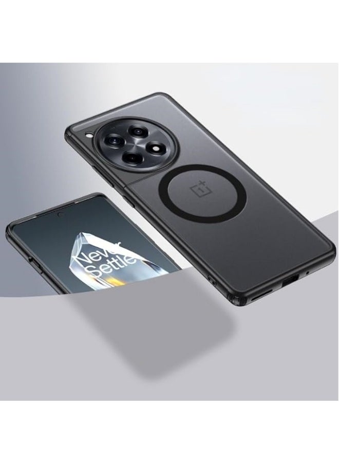 General - Compatible with OnePlus Ace 3 5G Case Crystal Transparent Hard PC Four Corners Shockproof Case Magnetic Matte Cover for OnePlus Ace 3 - Image 1